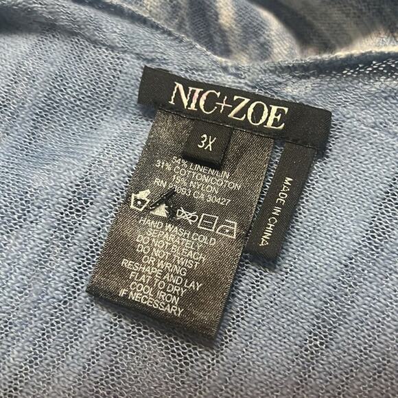 NIC + ZOE OPEN BREEZE LINEN BLEND CARDIGAN SWEATER SIZE‎ 3X - Picture 3 of 4